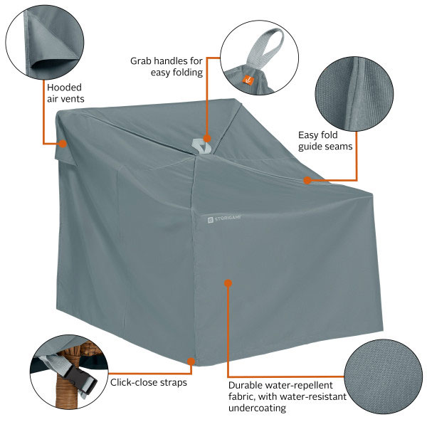 58 Inch Easy Fold Loveseat Sofa Cover, Monument Grey - Image 5